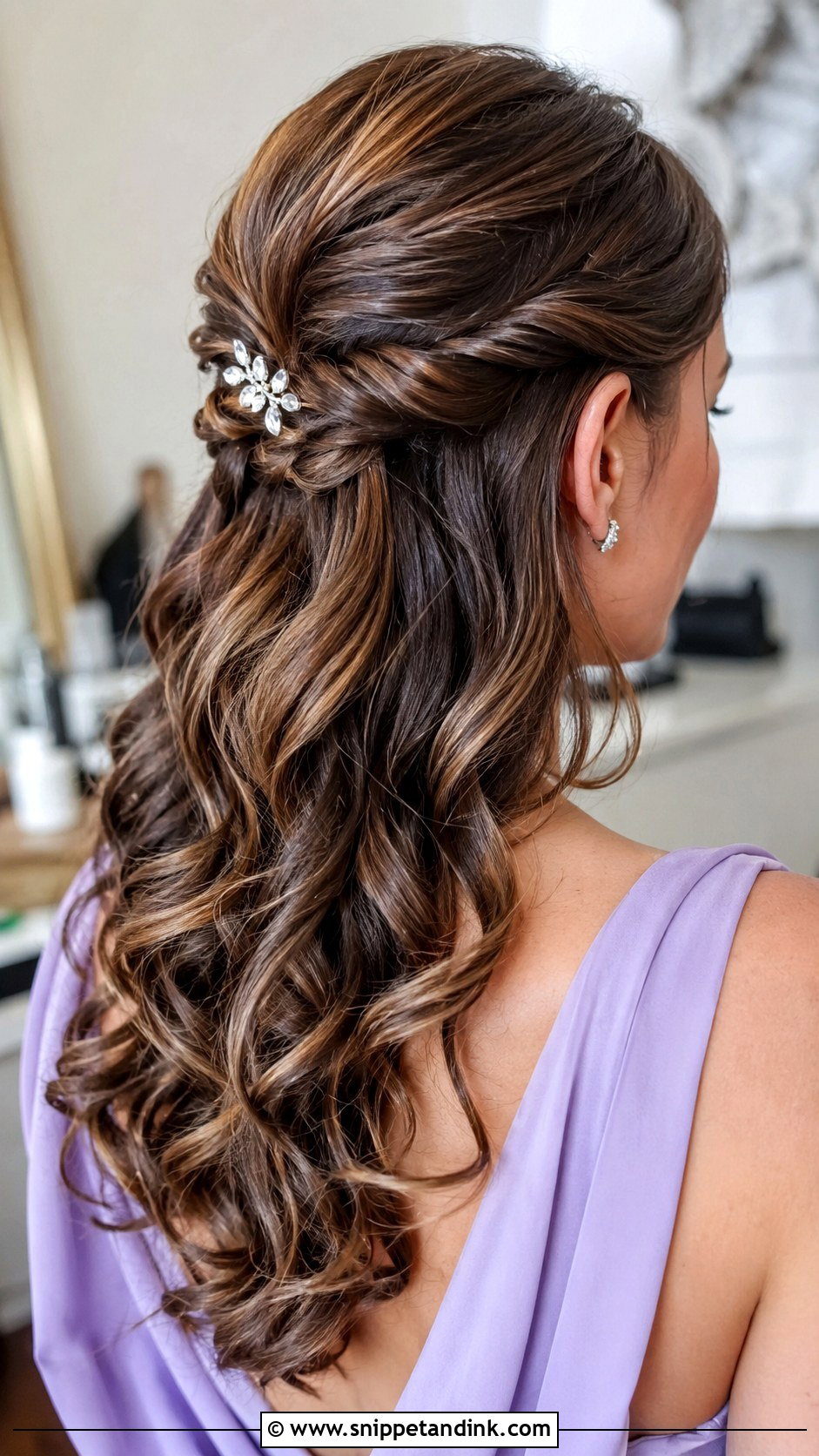 Twisted Half Up Style - Snippet and Ink - 20 Wedding Hairstyles for Mother of Bride