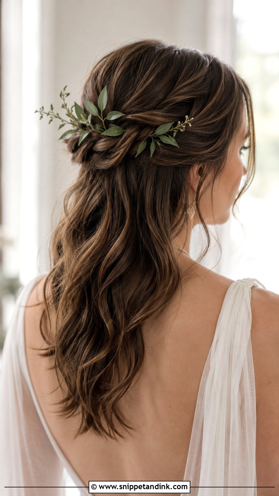 Twisted Half Up Style - Snippet and Ink - 20 Winter Wedding Hairstyles