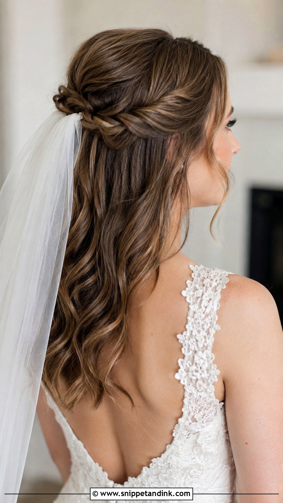 Twisted Half Up Style - Snippet and Ink - 25 Bridal Hair Ideas
