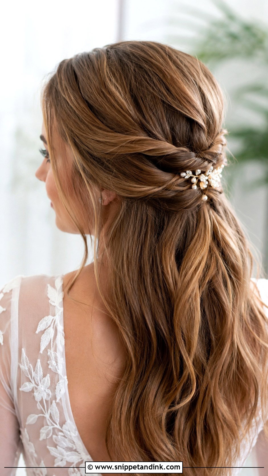 Twisted Half Up Style - Snippet and Ink - 25 Engagement Bride Hairstyle Ideas