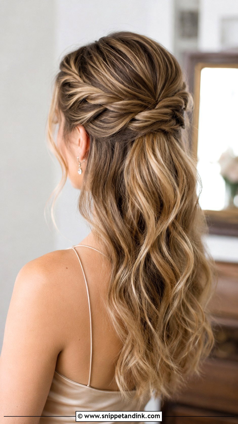 Twisted Half Up Style - Snippet and Ink - 25 Engagement Look Hairstyle Ideas