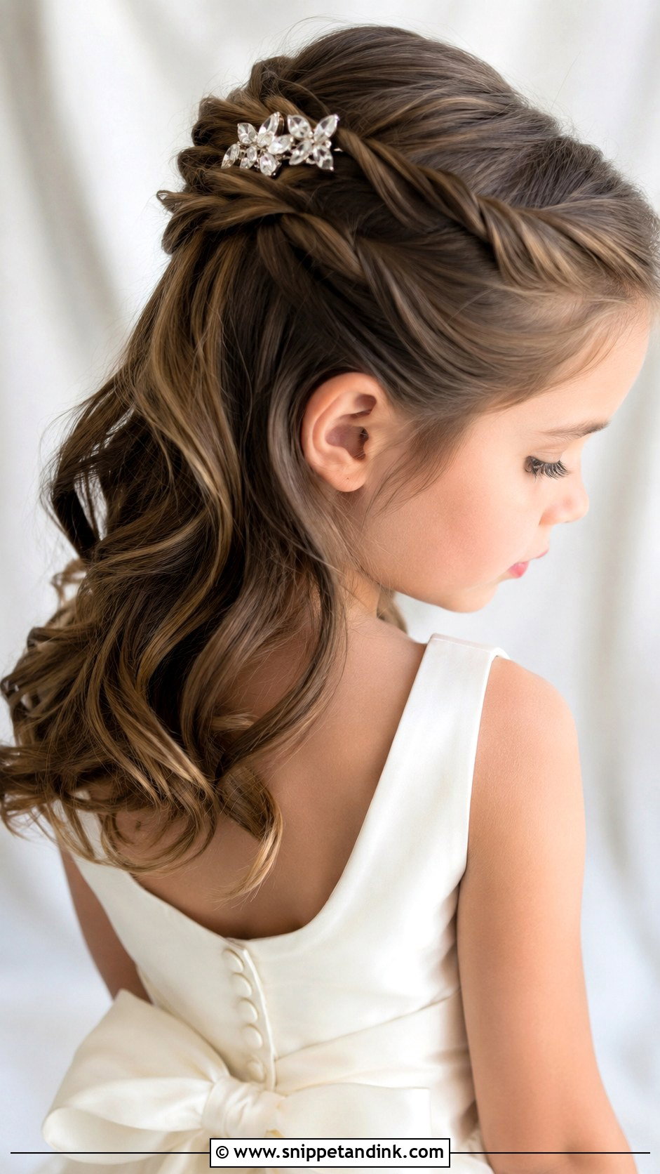 Twisted Half Up Style - Snippet and Ink - 25 Hairstyle for Girls Wedding Ideas