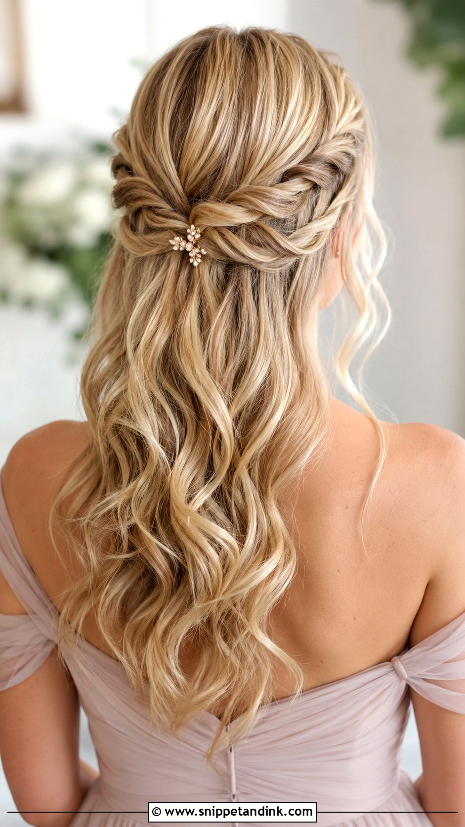 Twisted Half Up Style - Snippet and Ink - 25 Hairstyles for a Wedding