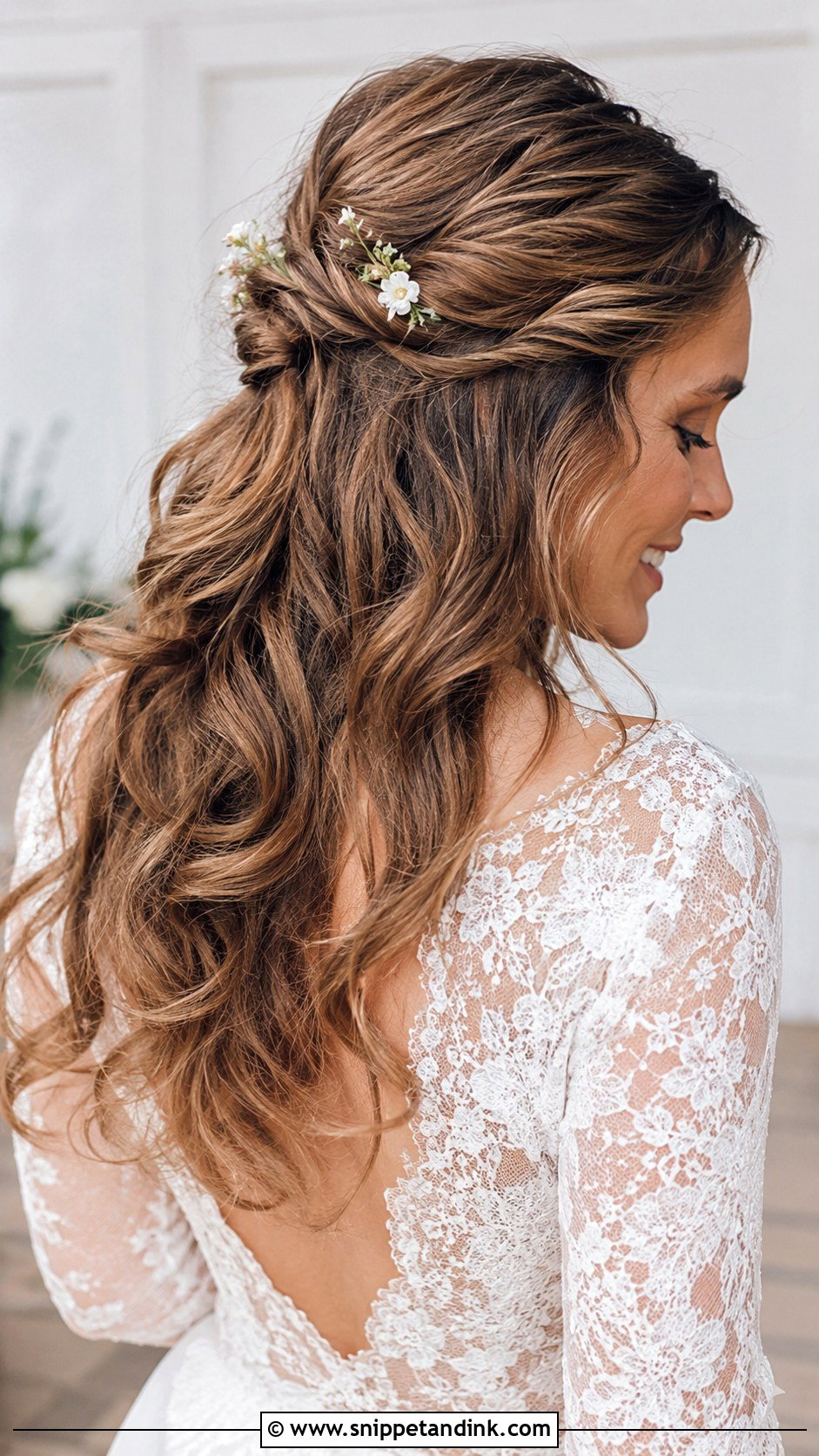 Twisted Half Up Style - Snippet and Ink - 25 Modern Bridal Hair Ideas