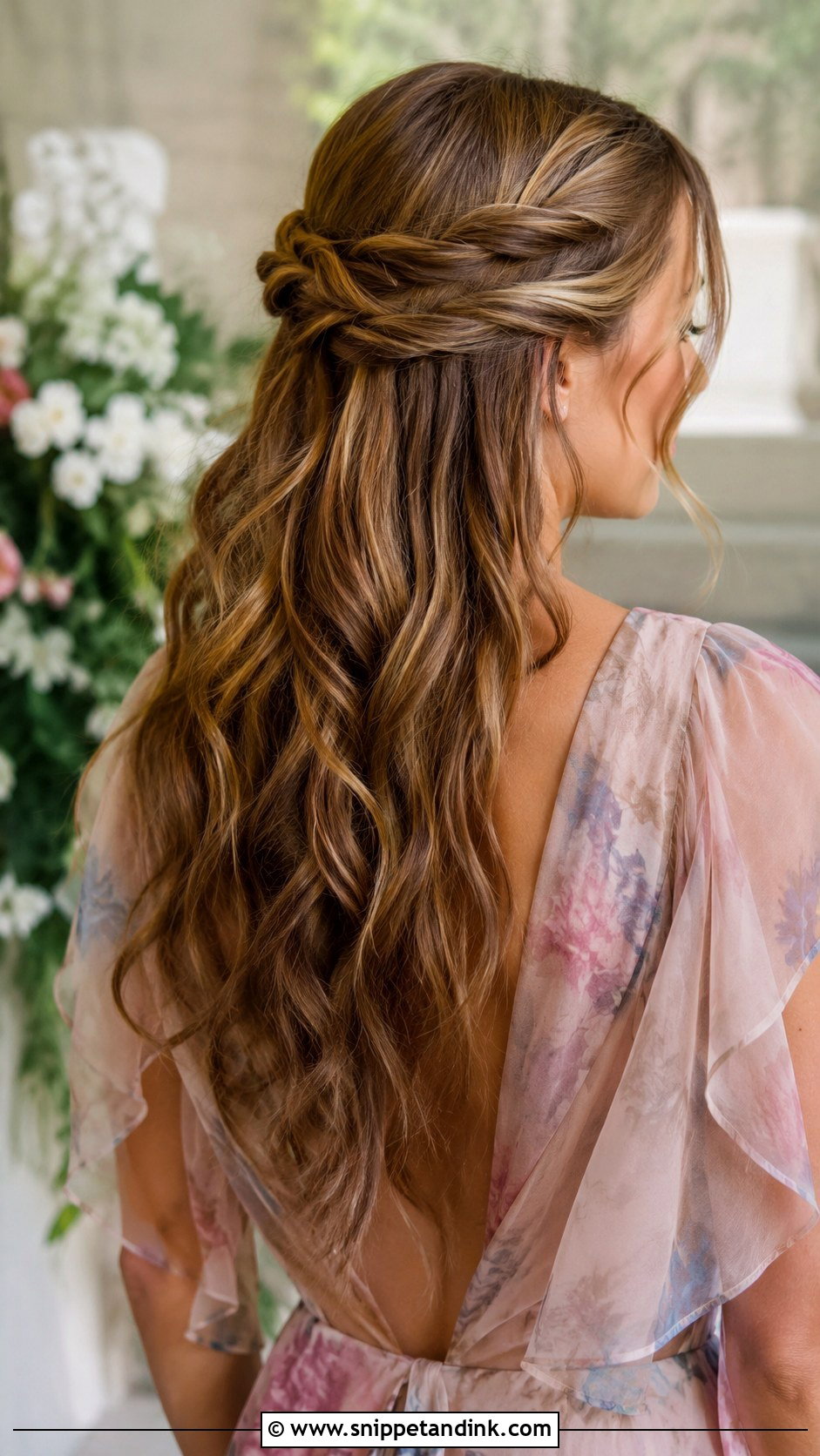 Twisted Half Up Style - Snippet and Ink - 25 Wedding Hairstyles for Guests