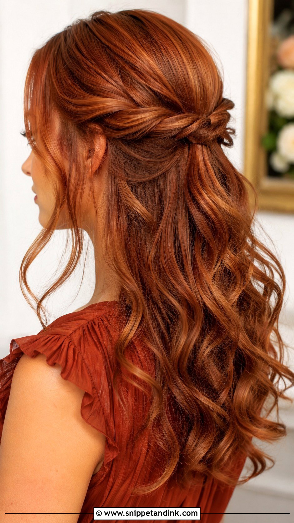 Twisted Half Up Style - Snippet and Ink - 20 Easy Hair for Wedding Guest Ideas