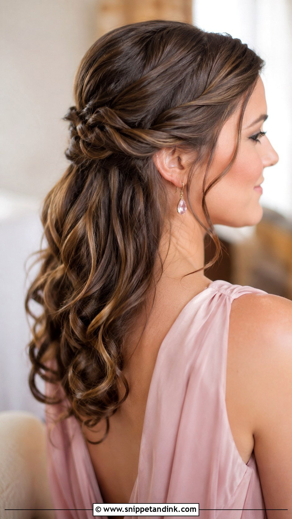 Twisted Half Up Style - Snippet and Ink - 20 Hairstyles for Mother of the Groom