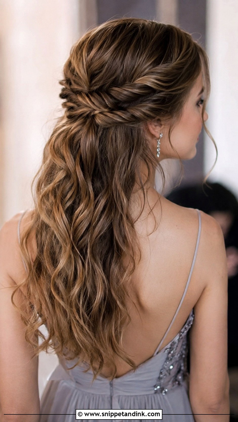 Twisted Half Up Style - Snippet and Ink - 20 Long Black Tie Hairstyles