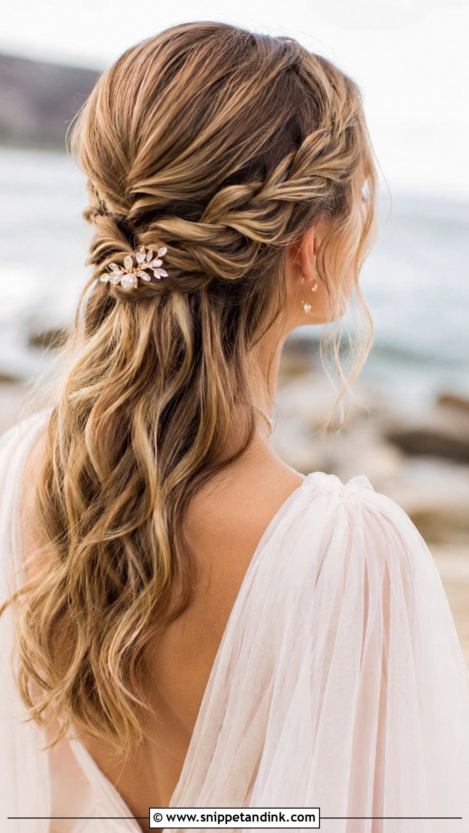 Twisted Half Up Style - Snippet and Ink - 20 Beach Wedding Guest Hairstyles