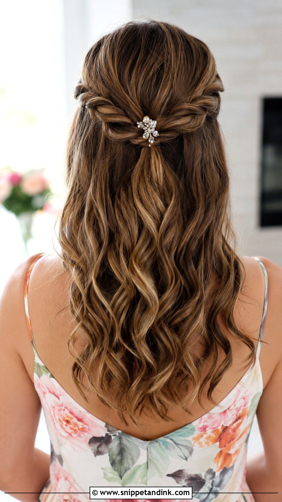 Twisted Half Up Updo - Snippet and Ink - 25 Wedding Guest Updos for Medium Hair