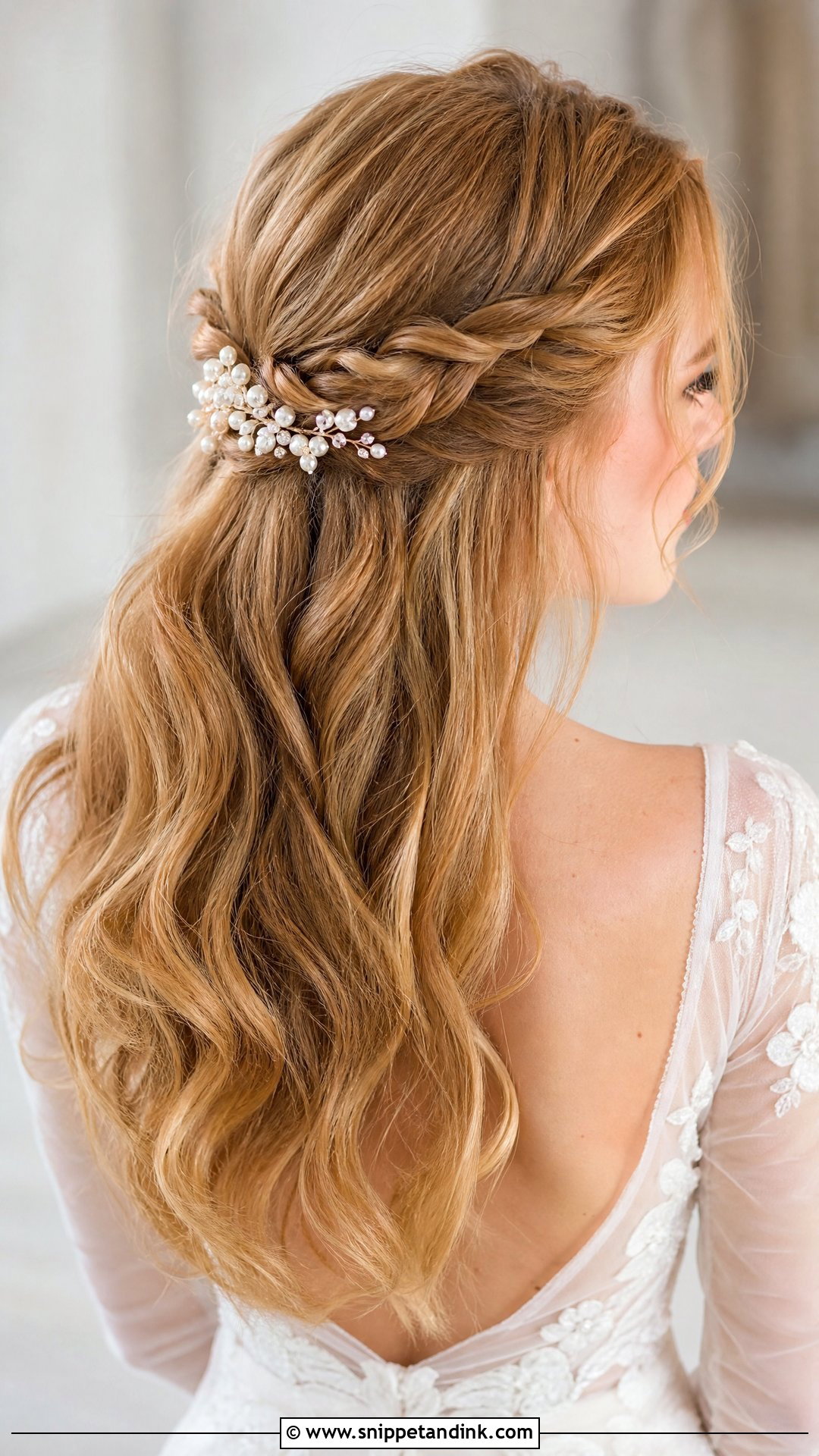 Twisted Half Up Wavy Wedding Hair - Snippet and Ink - 20 Wavy Hair Wedding Hairstyles