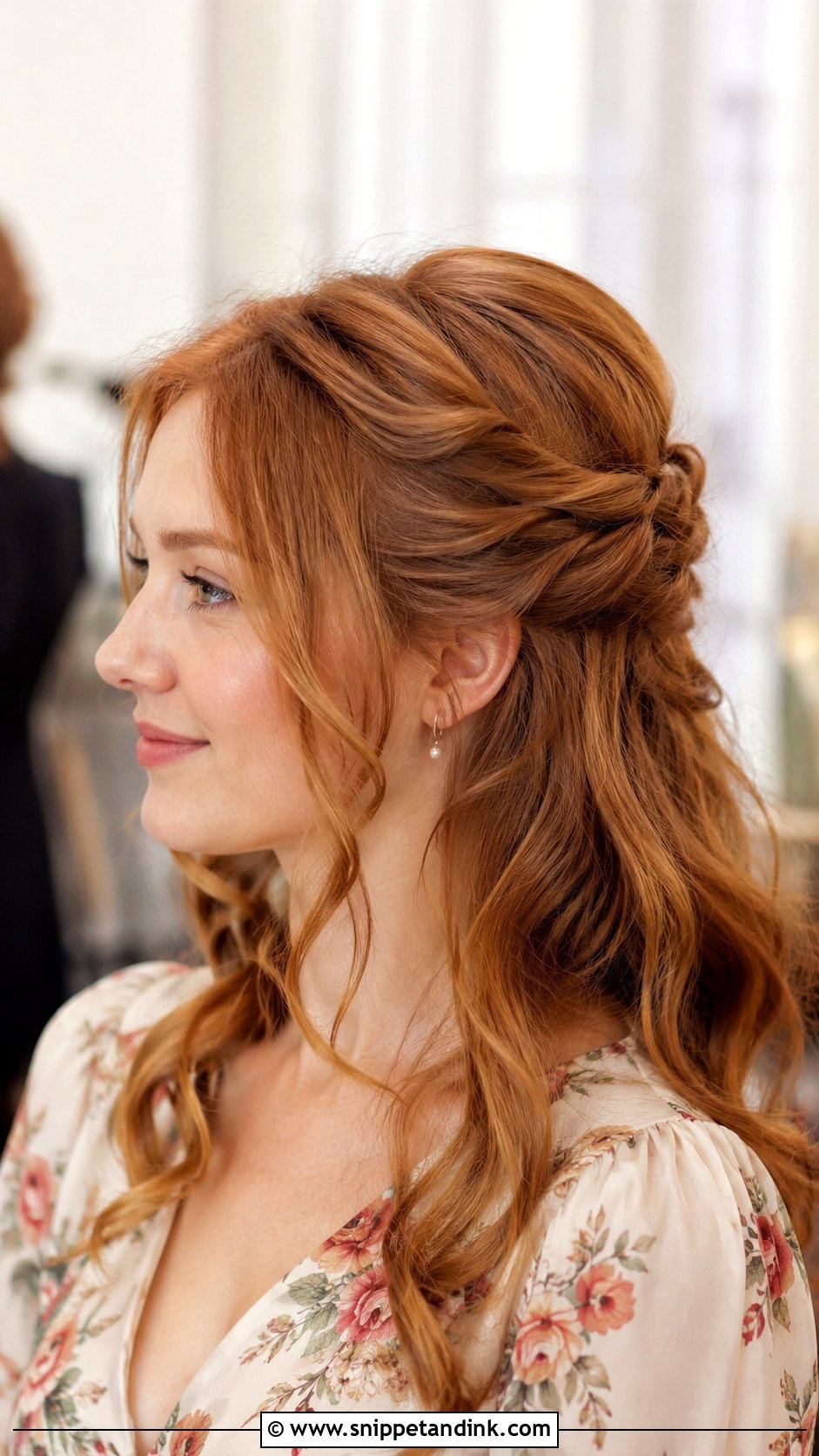 Twisted Half Up Wedding Guest Hair - Snippet and Ink - 15 Simple Hair Ideas for Wedding Guest