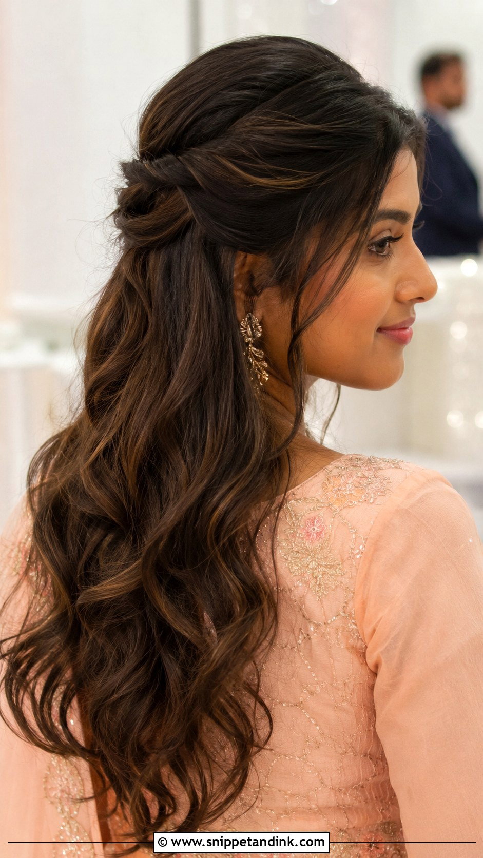 Twisted Half Up Wedding Guest Hair - Snippet and Ink - 20 Hair Ideas for a Wedding Guest