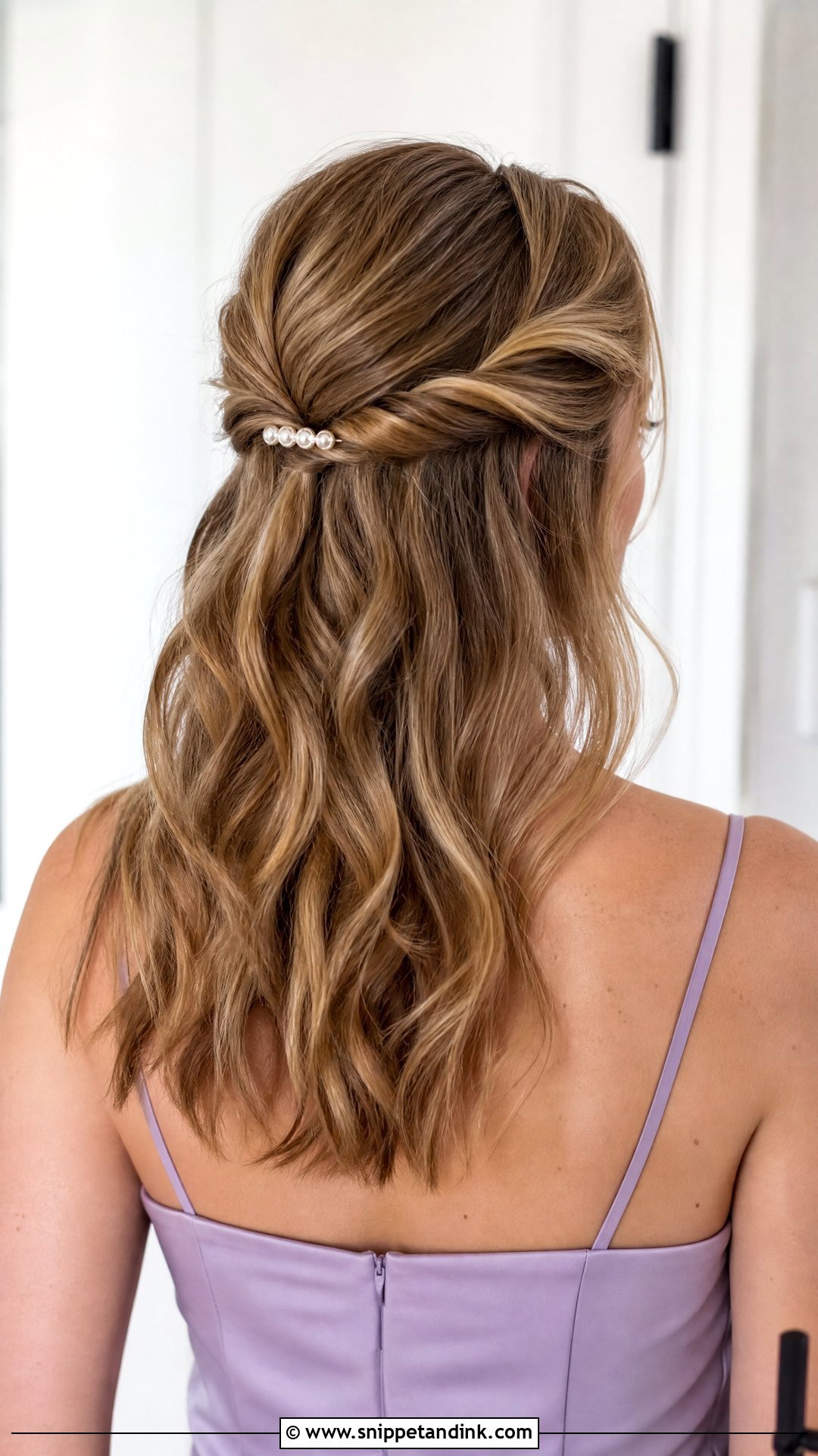 Twisted Half Up Wedding Guest Hair - Snippet and Ink - 15 Easy Medium Length Wedding Guest Hairstyles