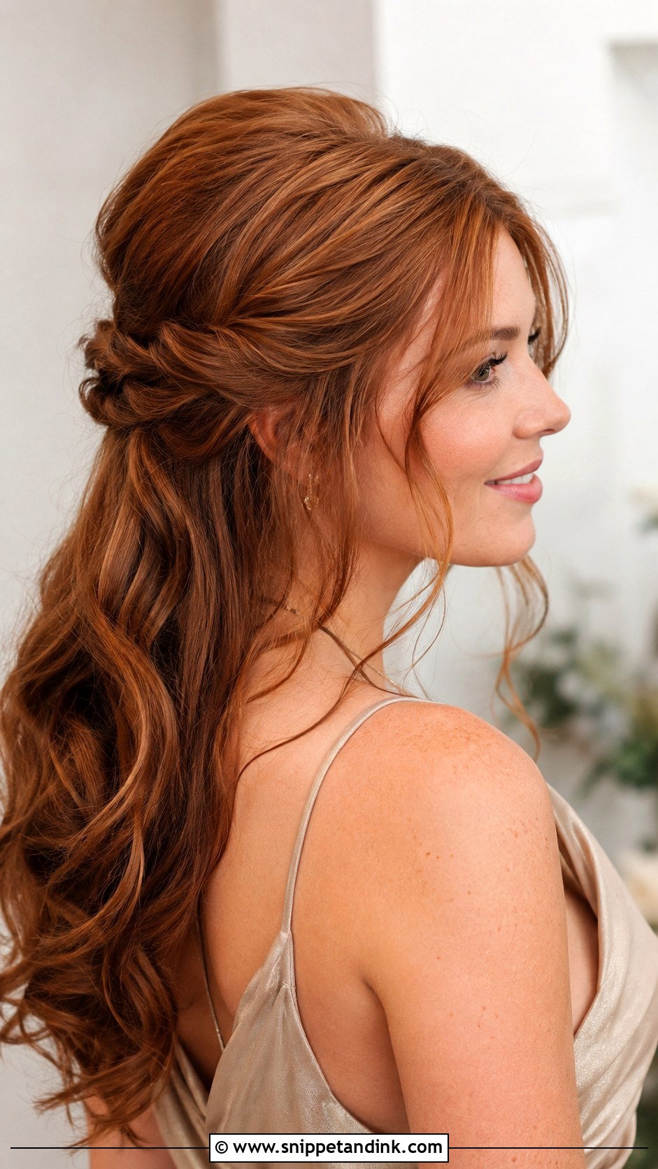 Twisted Half Up Wedding Guest Hairstyle - Snippet and Ink - 20 Easy Wedding Guest Hairstyles for Long Hair