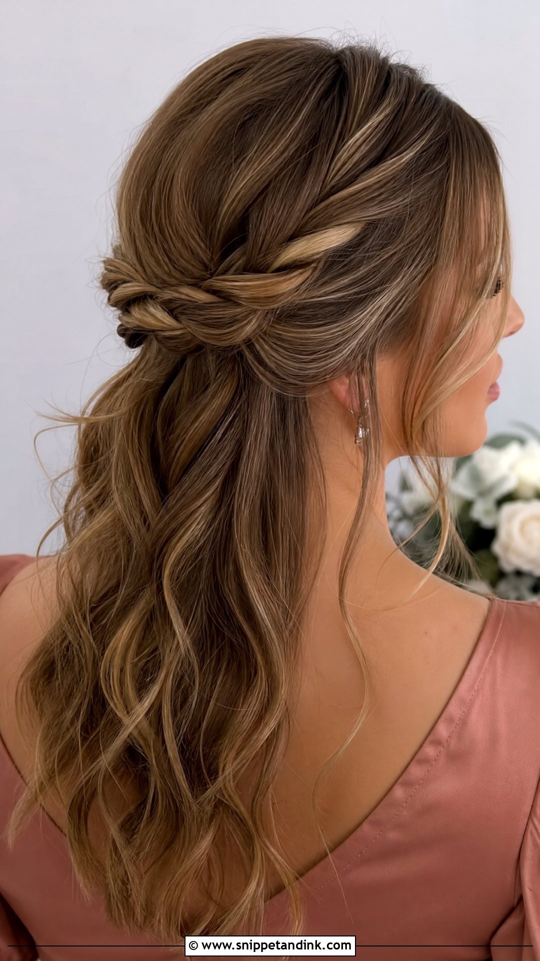 Twisted Half Up Wedding Guest Hairstyle Tutorial - Snippet and Ink - 20 Wedding Guest Hairstyles Tutorial
