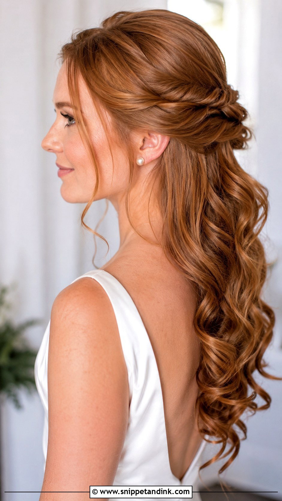 Twisted Half Up Wedding Hair - Snippet and Ink - 15 Half-Up Wedding Hair Tutorial Ideas