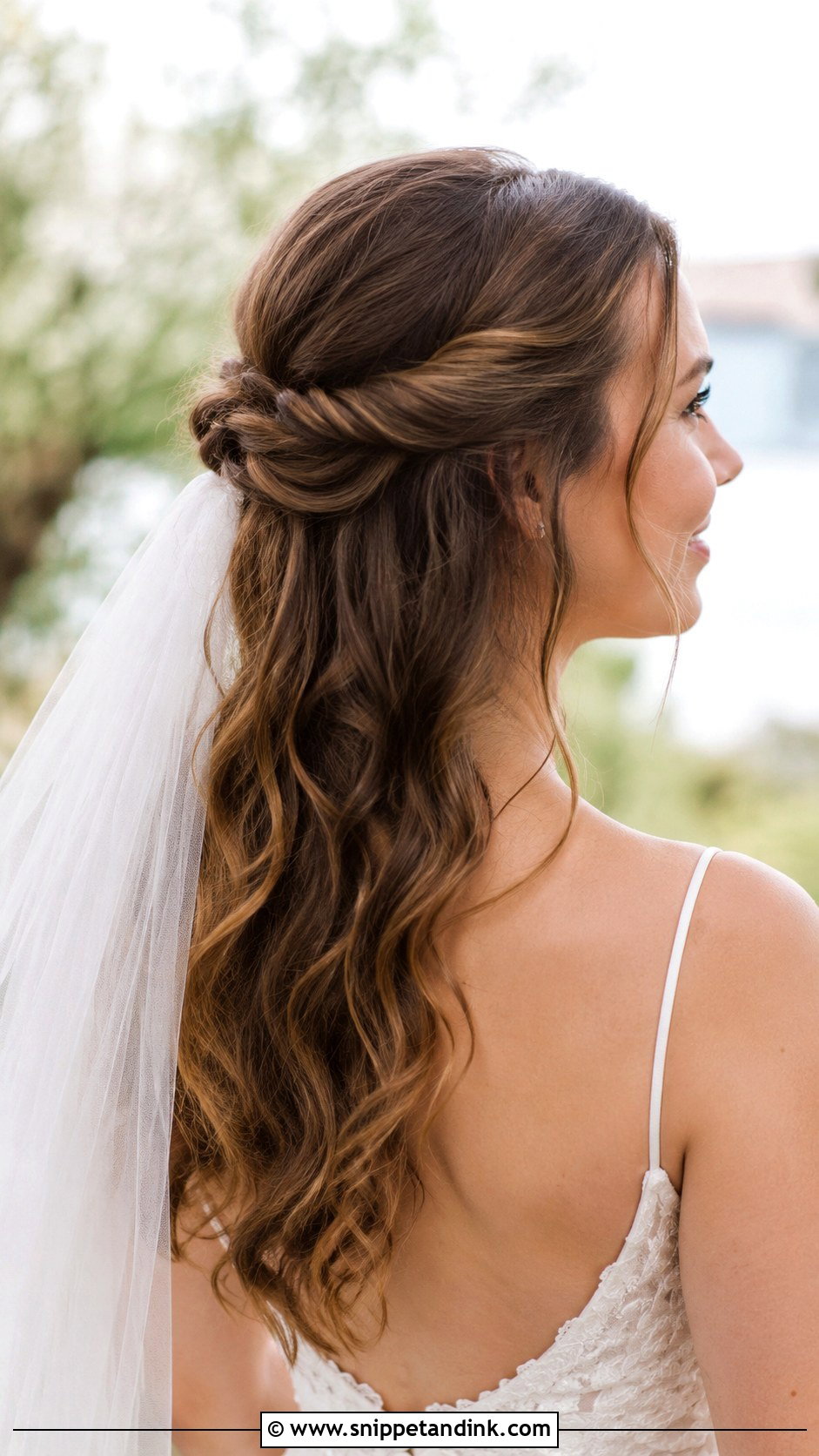 Twisted Half Up Wedding Hair - Snippet and Ink - 20 Natural Bridal Hair Ideas