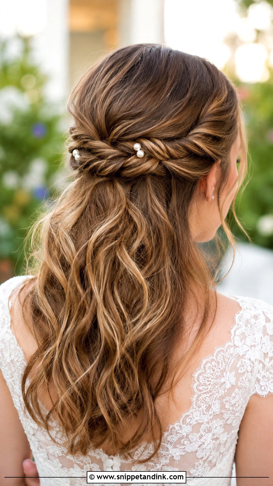 Twisted Half Up Wedding Hair - Snippet and Ink - 25 Bohemian Wedding Hair Ideas