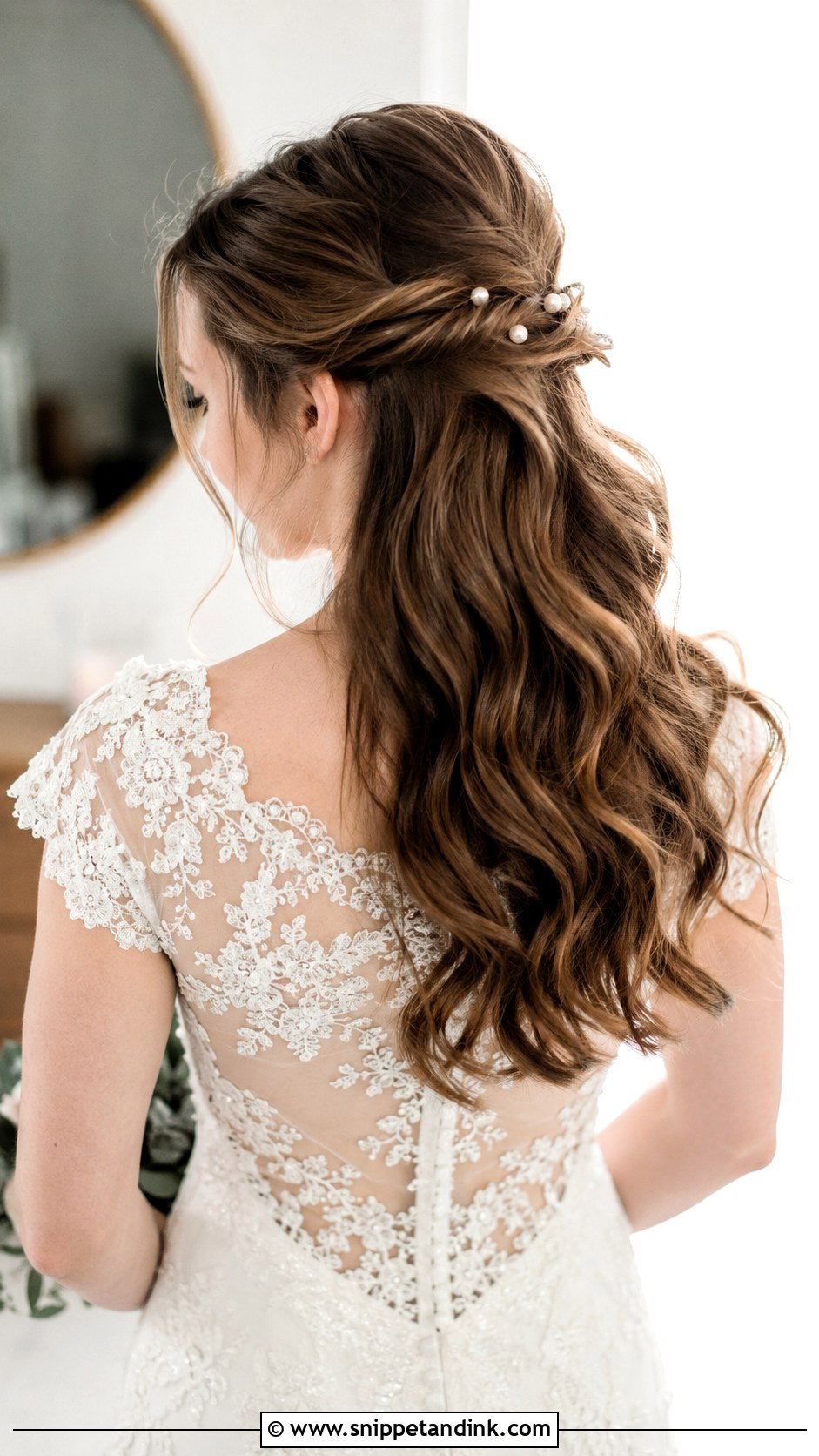 Twisted Half Up Wedding Hair - Snippet and Ink - 25 Half-Up Half-Down Wedding Hair Tutorial Ideas