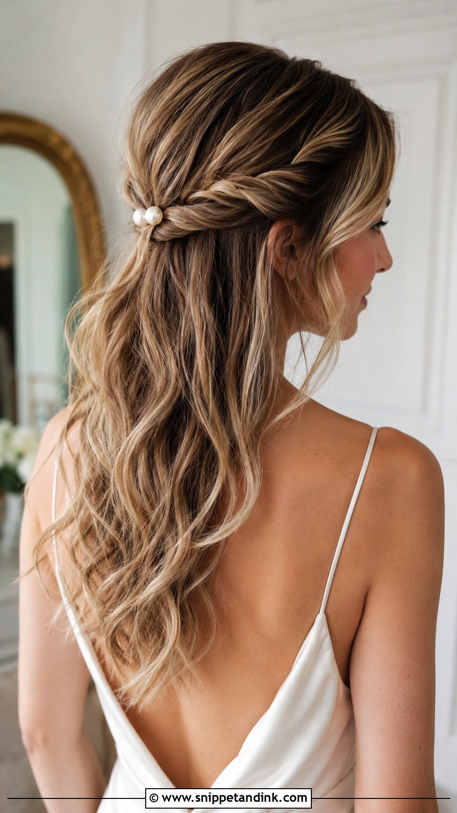 Twisted Half Up Wedding Hair - Snippet and Ink - 25 Half-Up Wedding Hair Styles