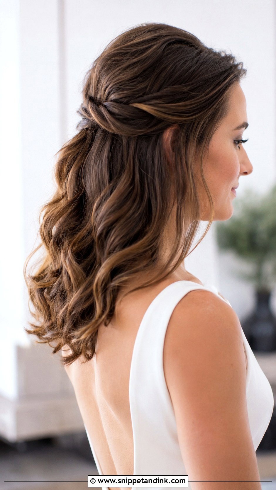 Twisted Half Up Wedding Hair - Snippet and Ink - 15 Simple Half-Up Wedding Hairstyles
