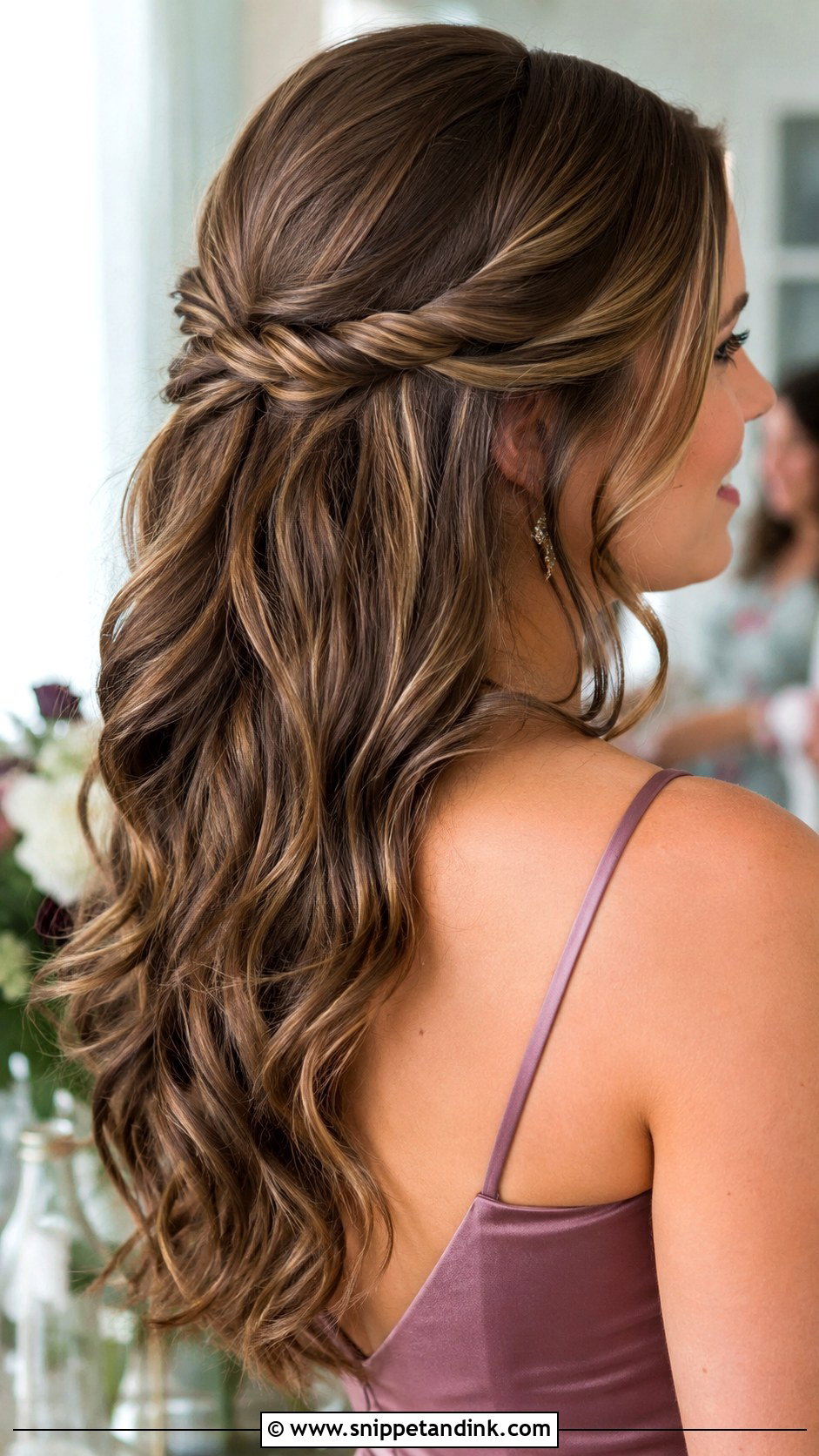 Twisted Half Up Wedding Hair - Snippet and Ink - 15 Sister of the Groom Hairstyles
