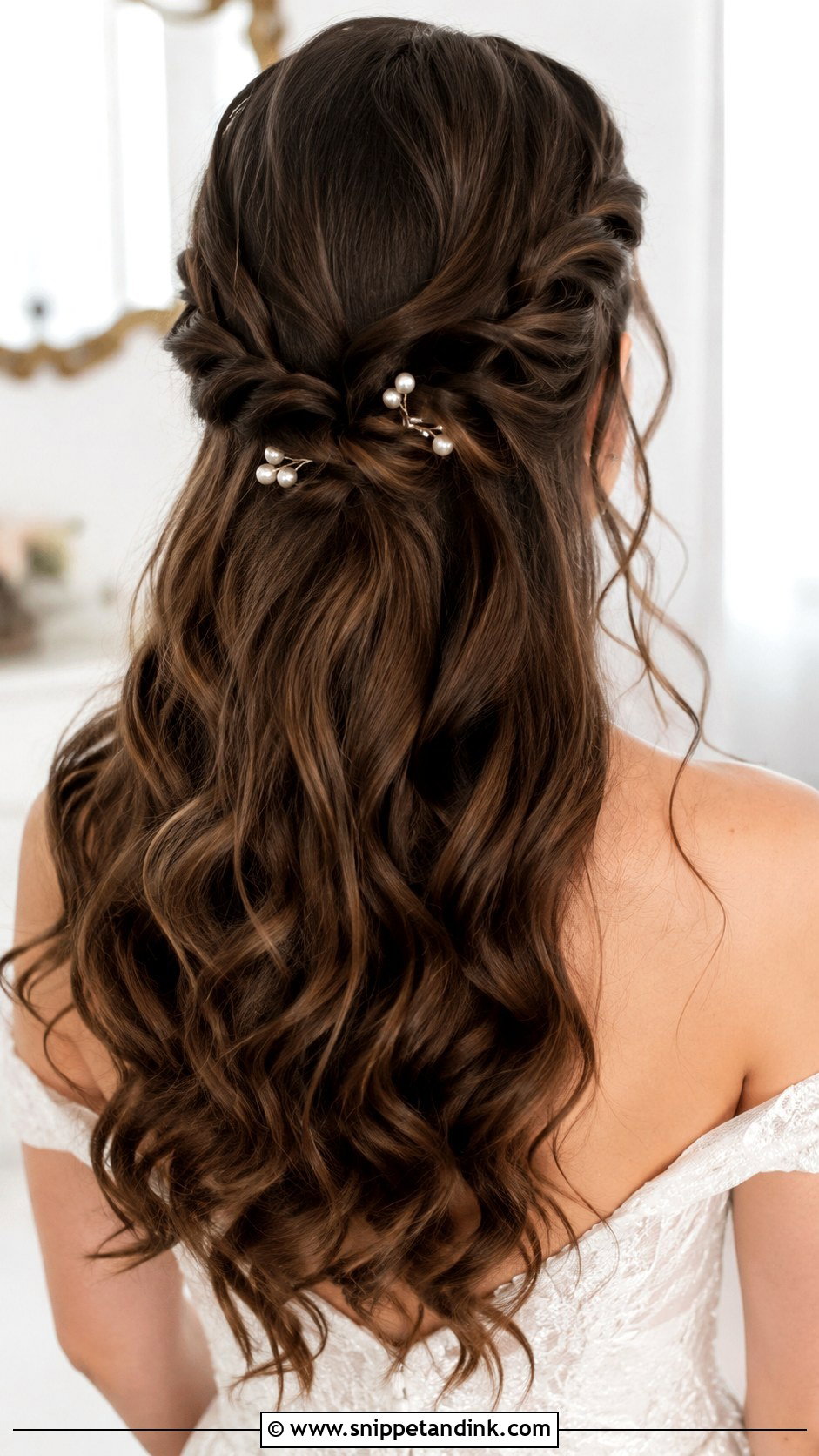 Twisted Half Up Wedding Hair - Snippet and Ink - 20 Down Do Wedding Hair Ideas