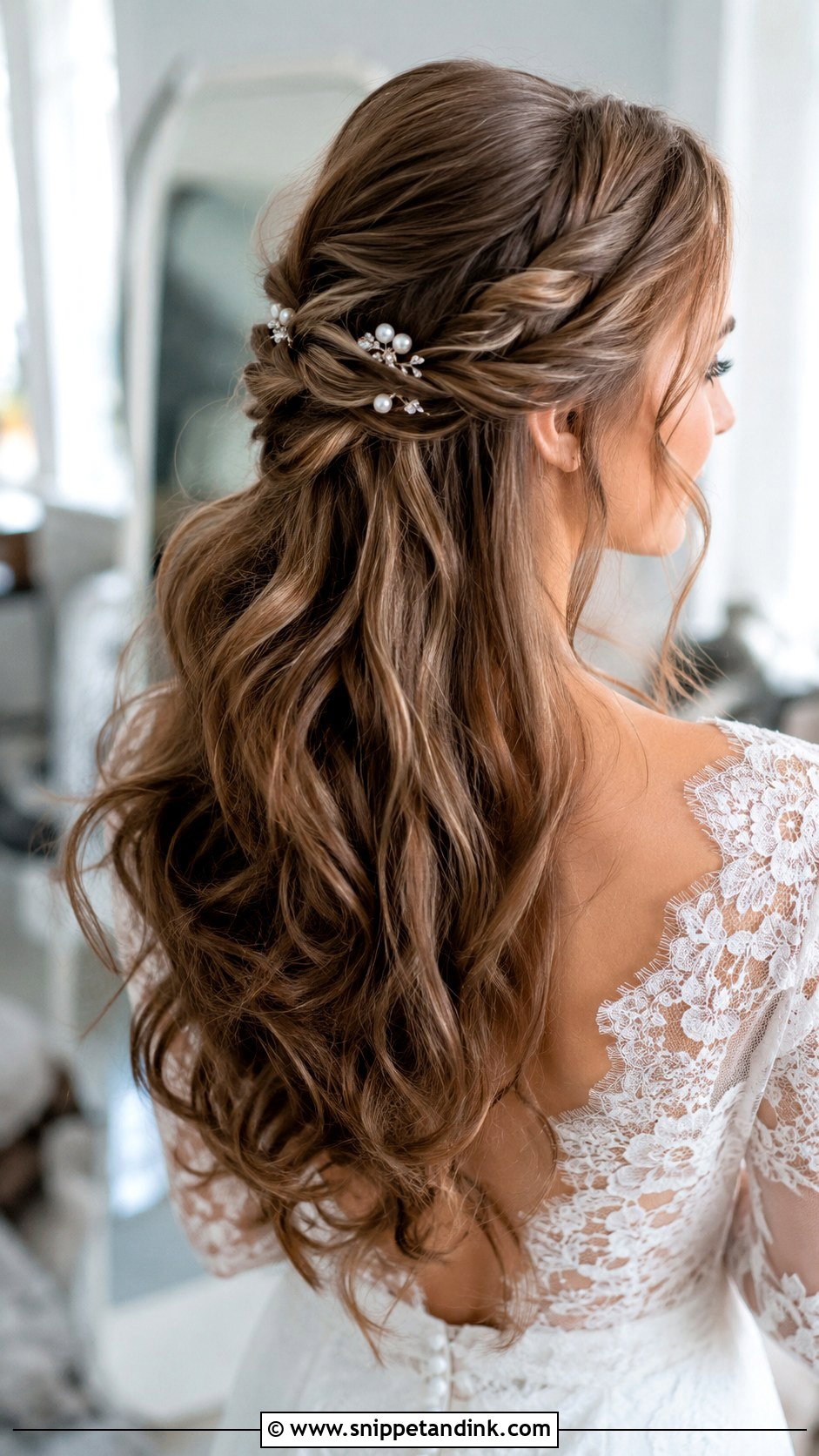 Twisted Half Up Wedding Hair Down - Snippet and Ink - 35 Wedding Hair Down Ideas