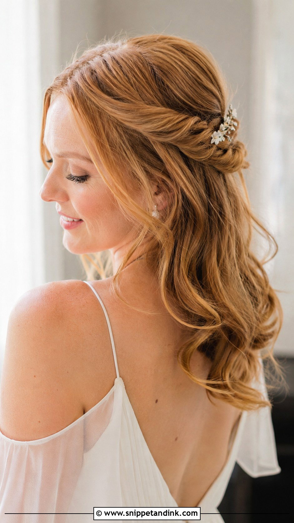 Twisted Half Up Wedding Hair Medium Length - Snippet and Ink - 15 Wedding Hairstyles Down Medium Length