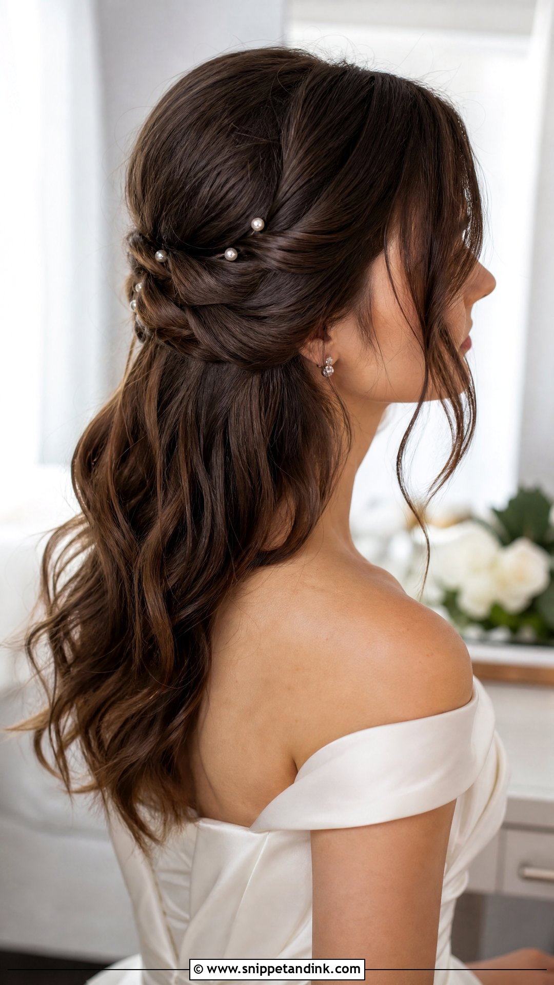Twisted Half Up Wedding Hair With Front Pieces - Snippet and Ink - 15 Big Forehead Hairstyles for Wedding