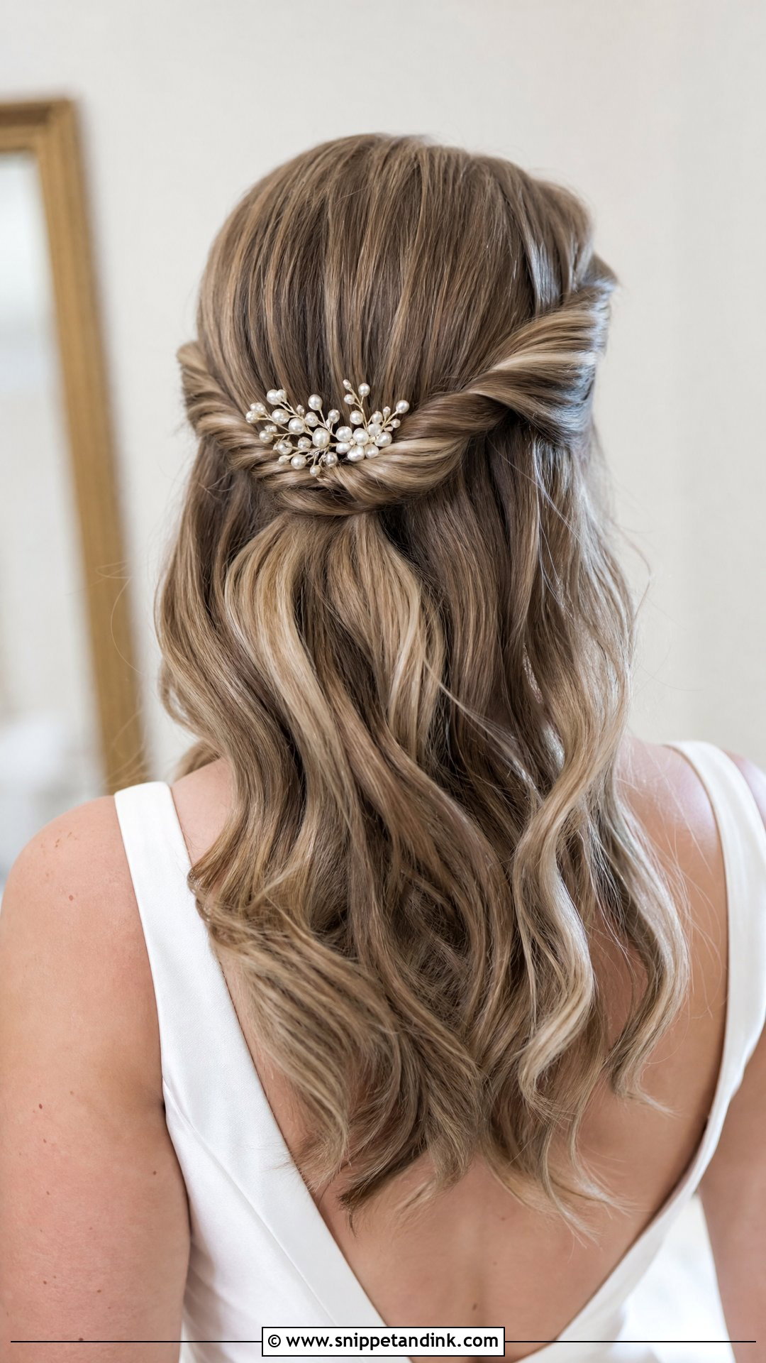 Twisted Half Up Wedding Hairstyle - Snippet and Ink - 20 Half-Up Bridal Hairstyles