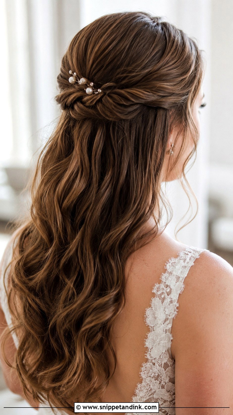 Twisted Half Up Wedding Hairstyle - Snippet and Ink - 20 Half-Up Half-Down Wedding Hair Inspo Ideas
