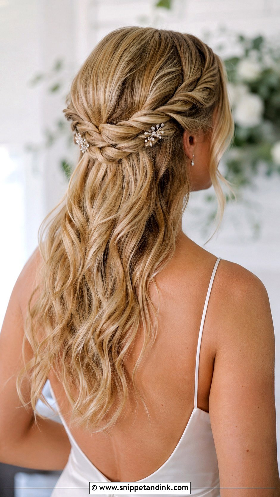 Twisted Half Up Wedding Hairstyle - Snippet and Ink - 20 Half-Up Half-Down Wedding Hair Styles