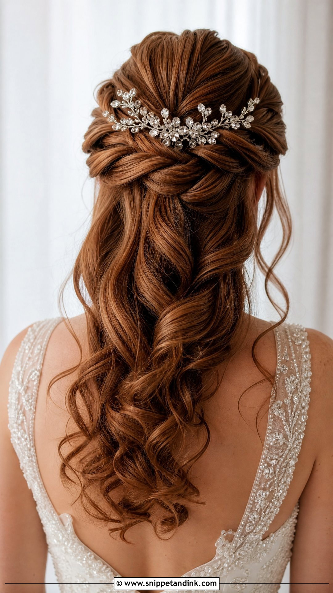 Twisted Half Up Wedding Hairstyle - Snippet and Ink - 20 Half-Up Wedding Hairstyles for Long Hair the Bride