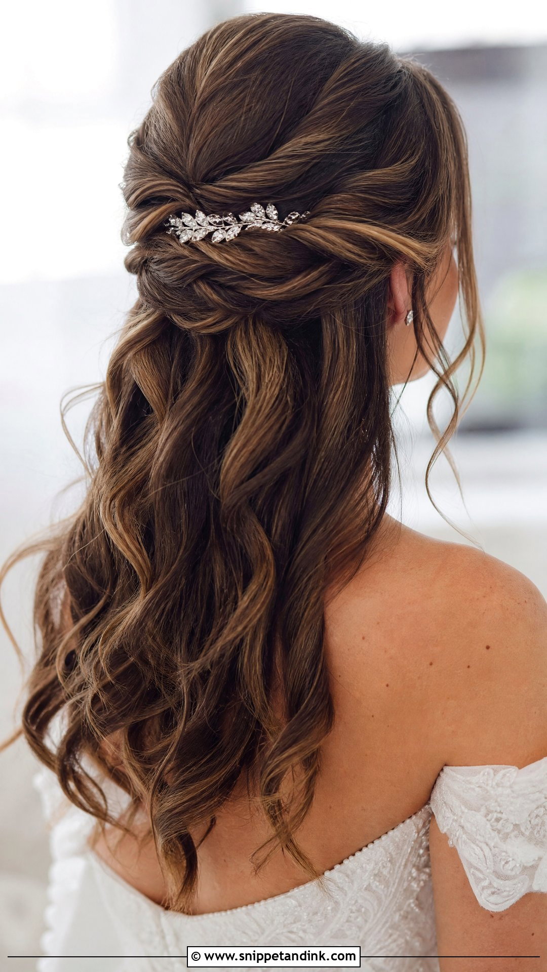 Twisted Half Up Wedding Hairstyle - Snippet and Ink - 20 Half-Up Wedding Hairstyles