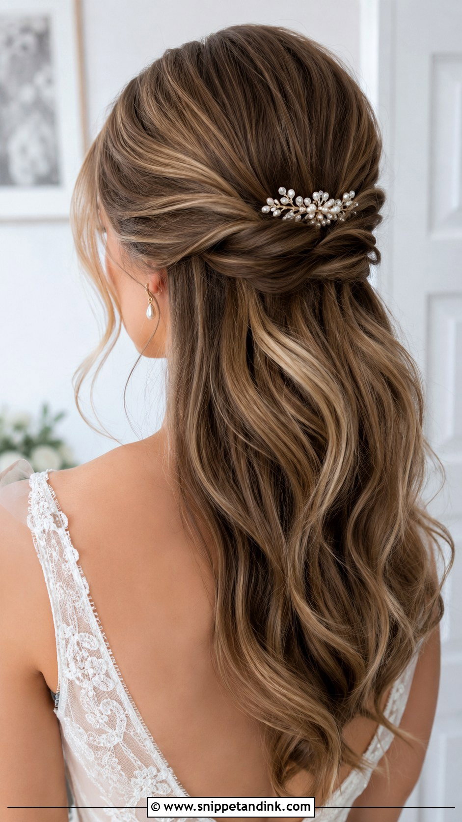 Twisted Half Up Wedding Hairstyle - Snippet and Ink - 20 Half-Up Wedding Ideas