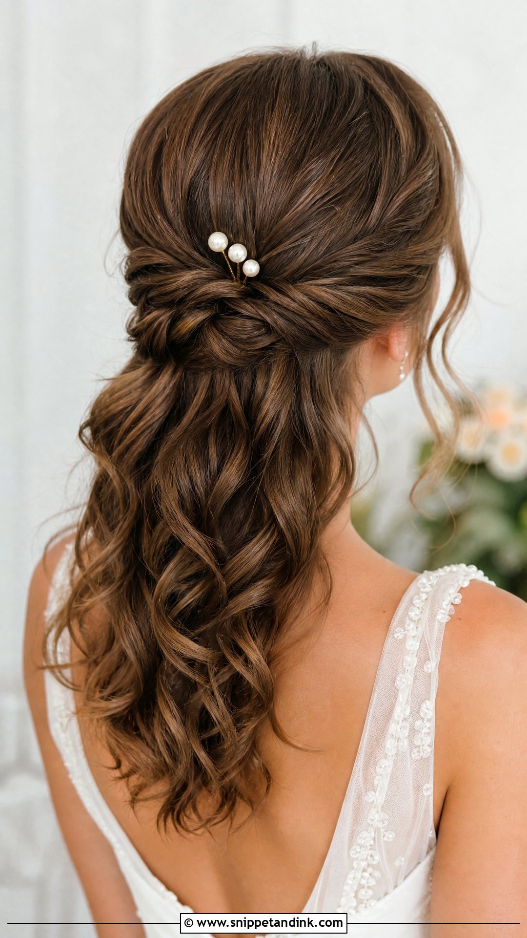 Twisted Half Up Wedding Hairstyle - Snippet and Ink - 30 Easy Wedding Hairstyles Do It Yourself
