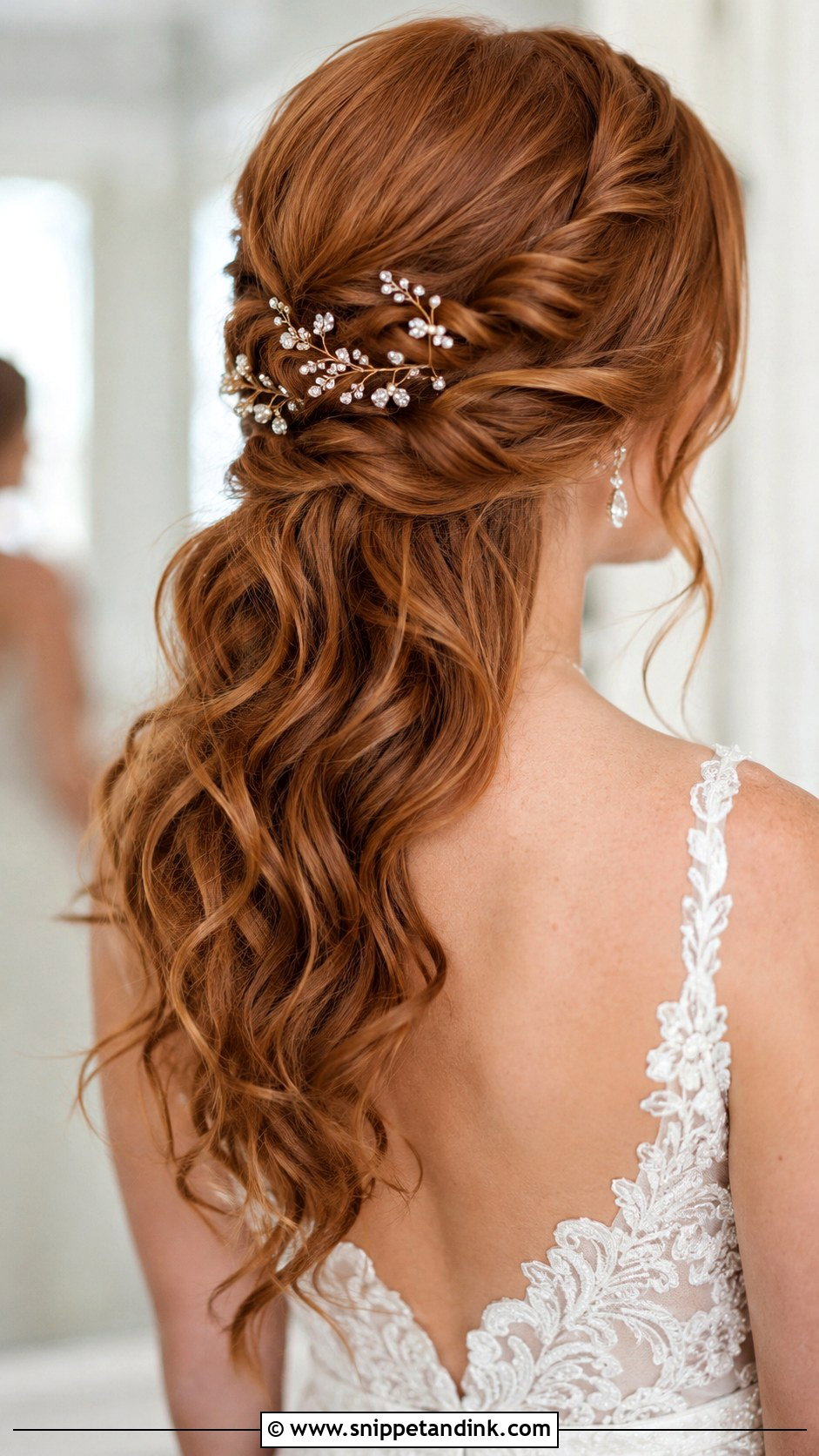 Twisted Half Up Wedding Hairstyle - Snippet and Ink - 30 Hairstyle for Bride Ideas