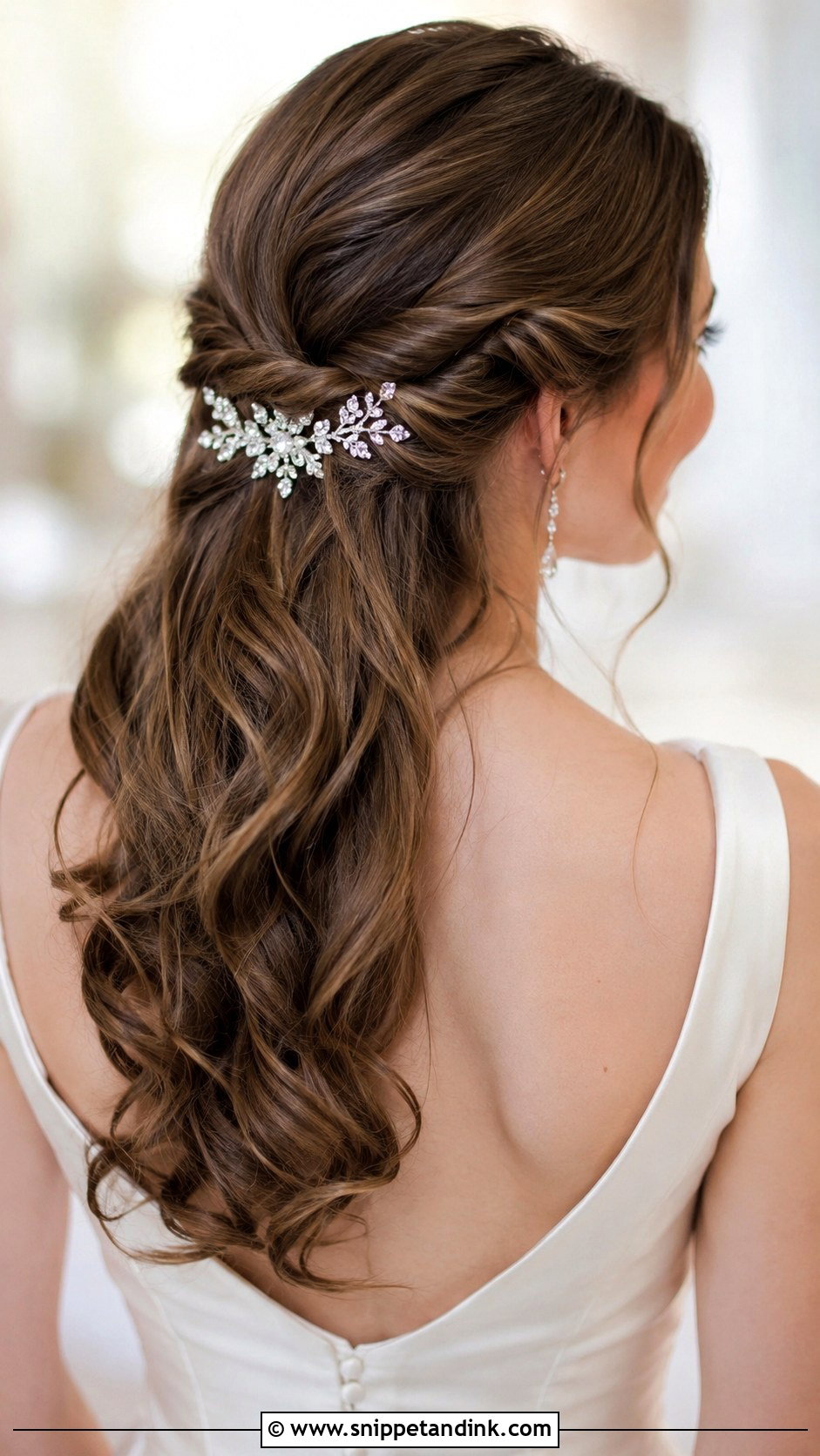 Twisted Half Up Wedding Hairstyle - Snippet and Ink - 30 Half-Up Half-Down Bridal Hairstyles