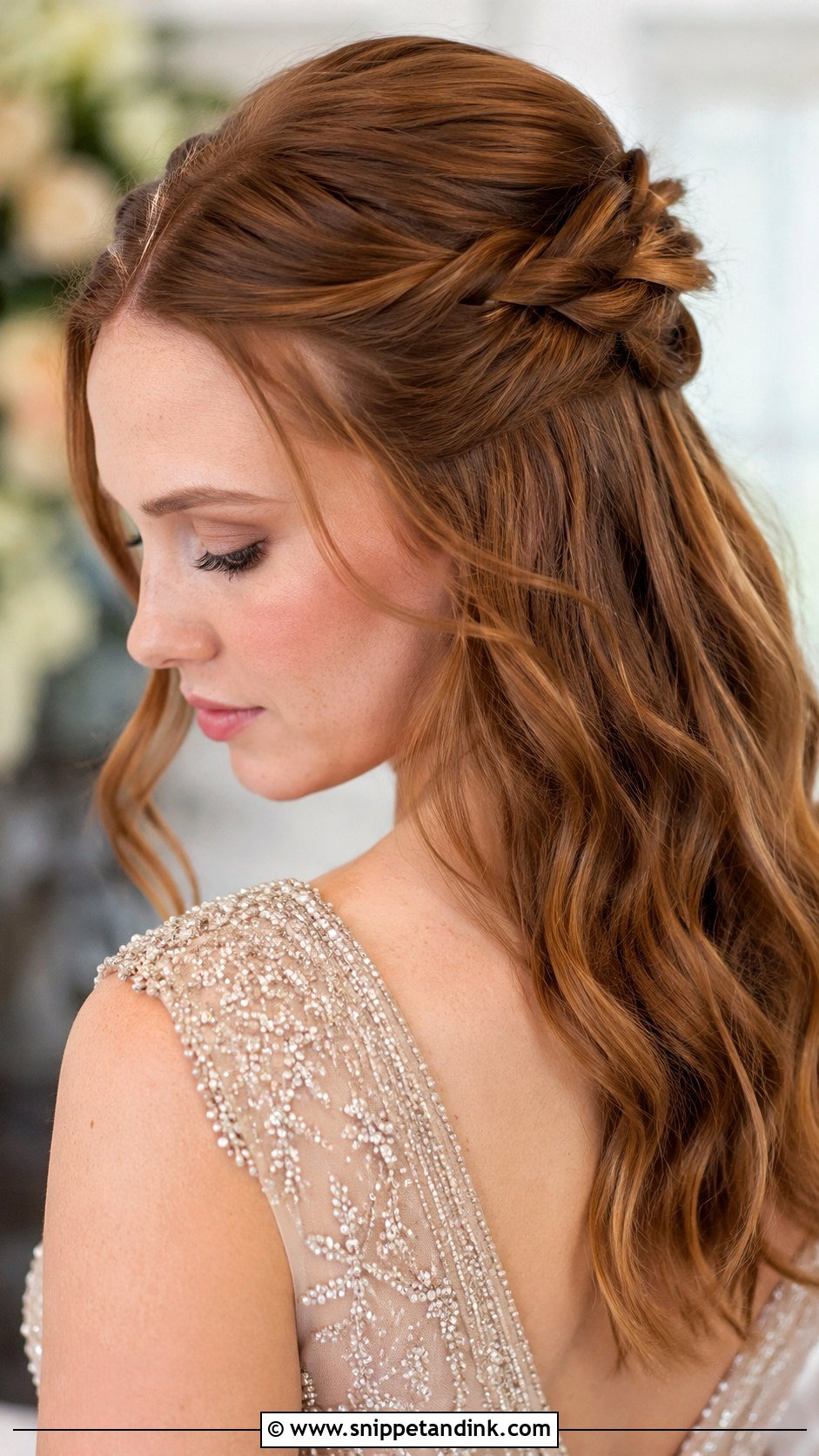 Twisted Half Up Wedding Hairstyle - Snippet and Ink - 35 Hair Styles for Wedding