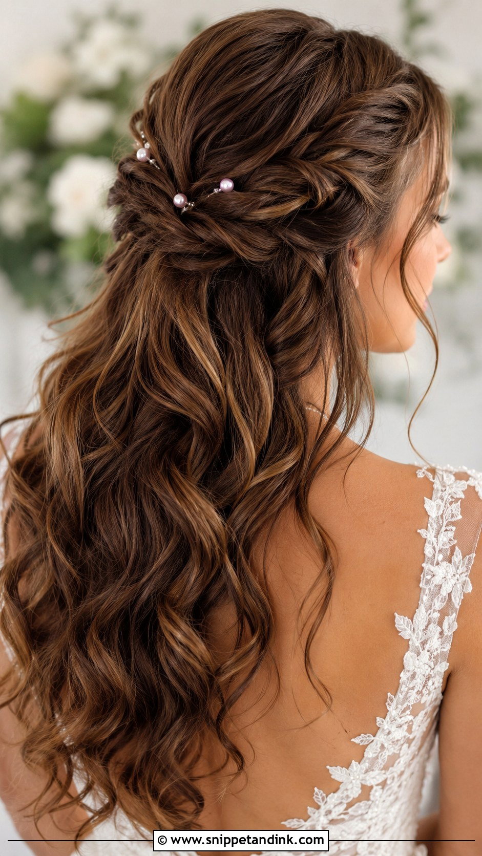 Twisted Half Up Wedding Hairstyle - Snippet and Ink - 35 Hairstyle for Wedding Ideas