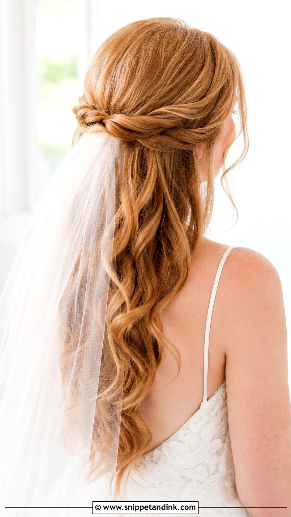 Twisted Half Up Wedding Hairstyle - Snippet and Ink - 15 Wedding Hairstyle Ideas for Long Hair