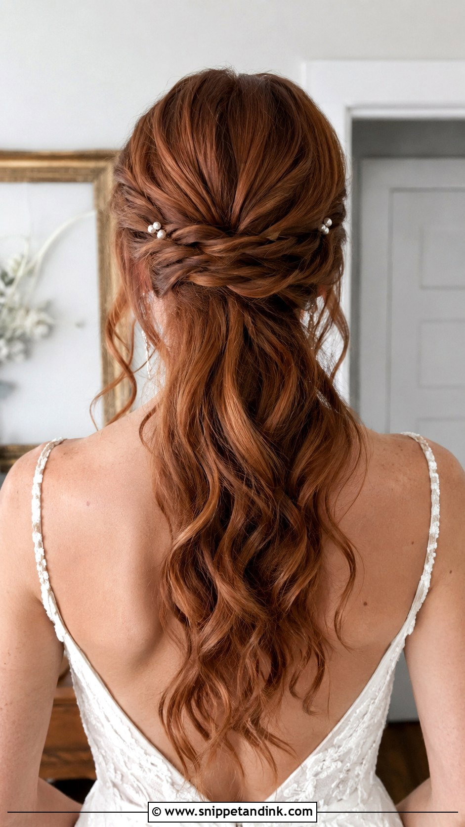 Twisted Half Up Wedding Hairstyle - Snippet and Ink - 20 Hair Idea for Wedding Ideas