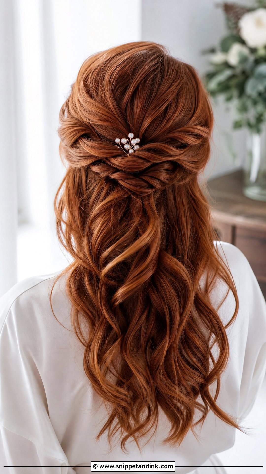 Twisted Half Up Wedding Hairstyle For Long Hair - Snippet and Ink - 15 Easy Do It Yourself Long Hair Wedding Hairstyles