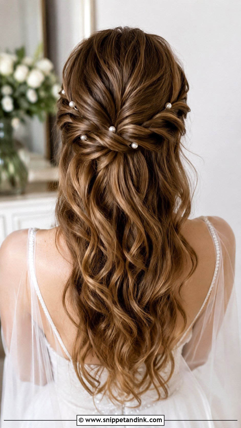 Twisted Half Up Wedding Hairstyle Step By Step - Snippet and Ink - 15 Wedding Hairstyles Step By Step