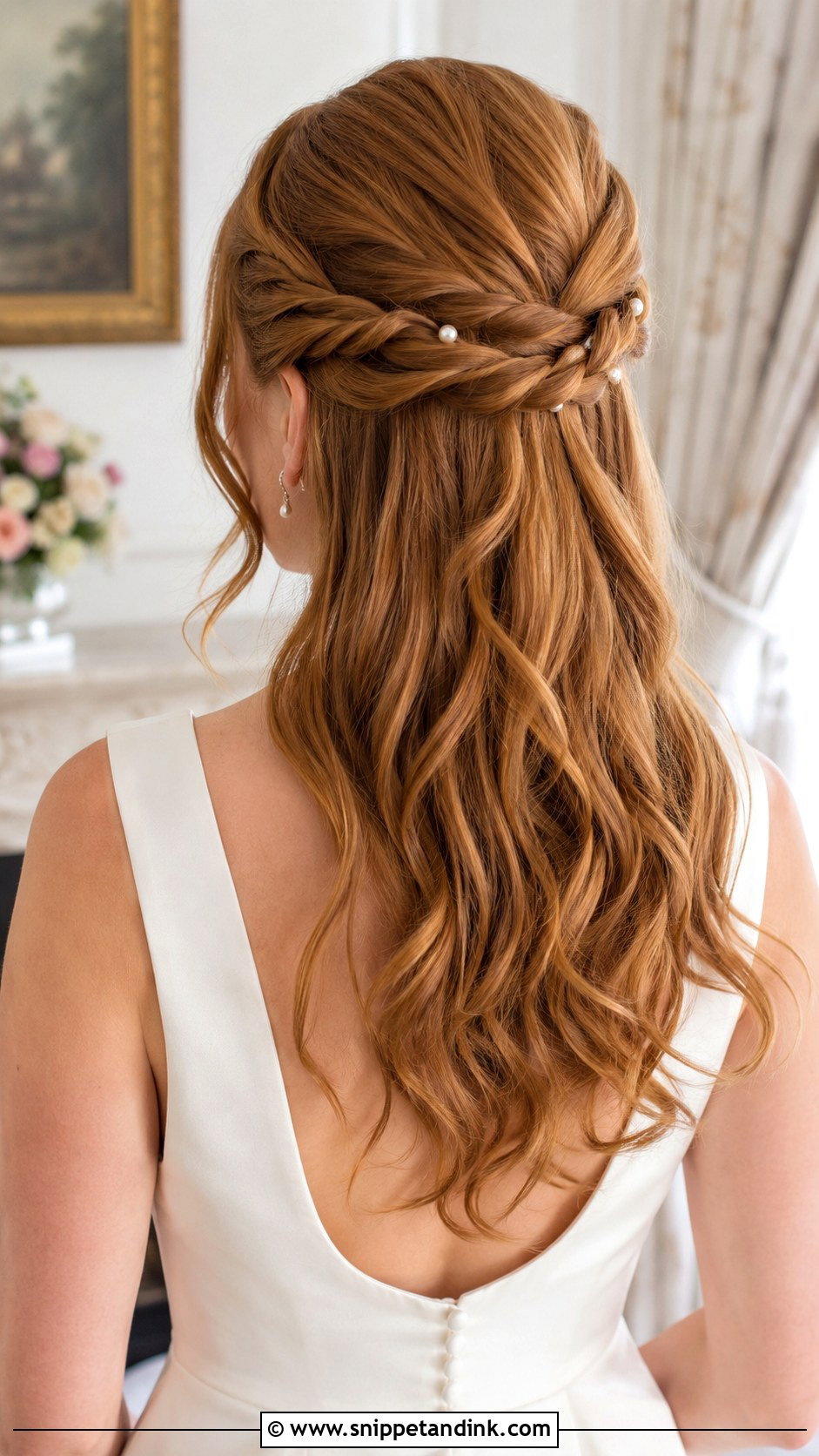 Twisted Half Up Wedding Style - Snippet and Ink - 25 Romantic Wedding Hair Ideas