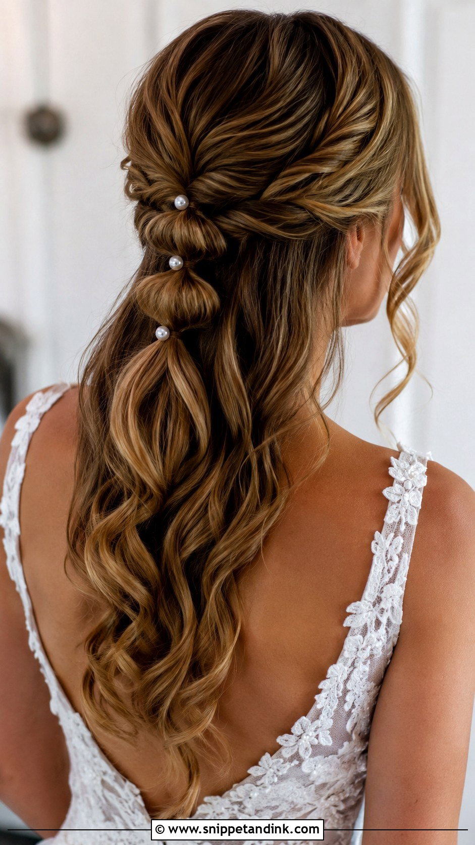 Twisted Half Up With Bubble Detail - Snippet and Ink - 25 Easy Hairstyles for Long Hair Wedding