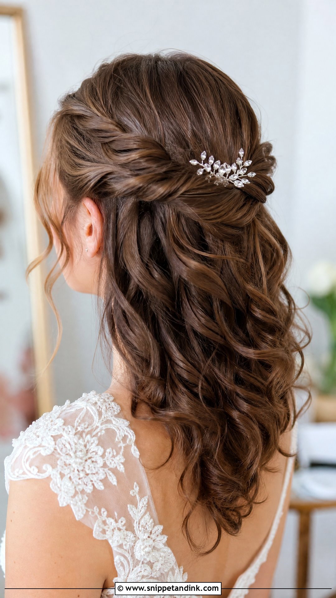 Twisted Half Up With Curls - Snippet and Ink - 20 Half-Up Do Wedding Ideas