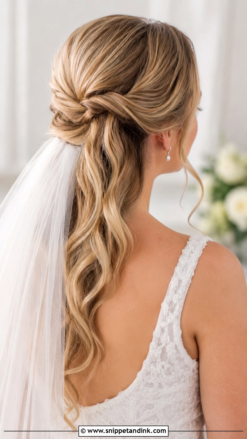Twisted Half Up With Veil - Snippet and Ink - 30 Hair for Wedding Ideas